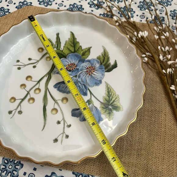 Spode Stafford Flowers Lida & Acacia Flan Tart Quiche Dish 10" Round NEW - Picture 8 of 9